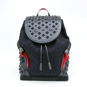 Christian Louboutin Backpack Explorer Funk Leather Spikes Studs Embroidery